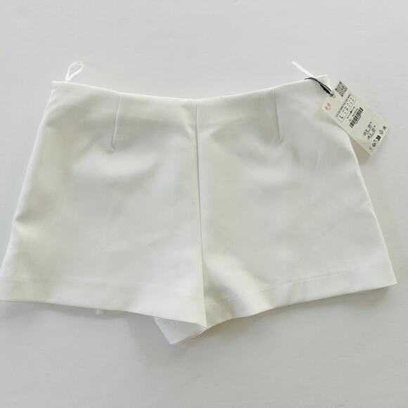 ZARA White Skort NEW Size Large Mini Bow Cute Y2K Shorts - Picture 5 of 6